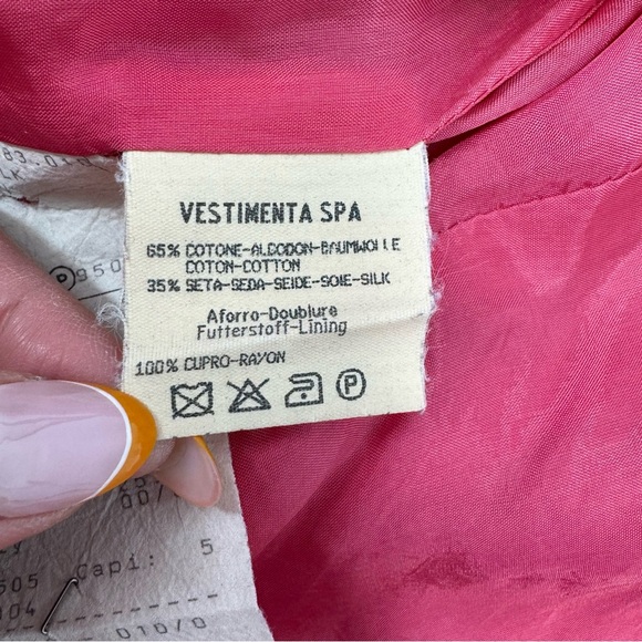 Giorgio Armani Vintage Pink Open Blazer Cotton Silk Blends Size 14 - Picture 8 of 11
